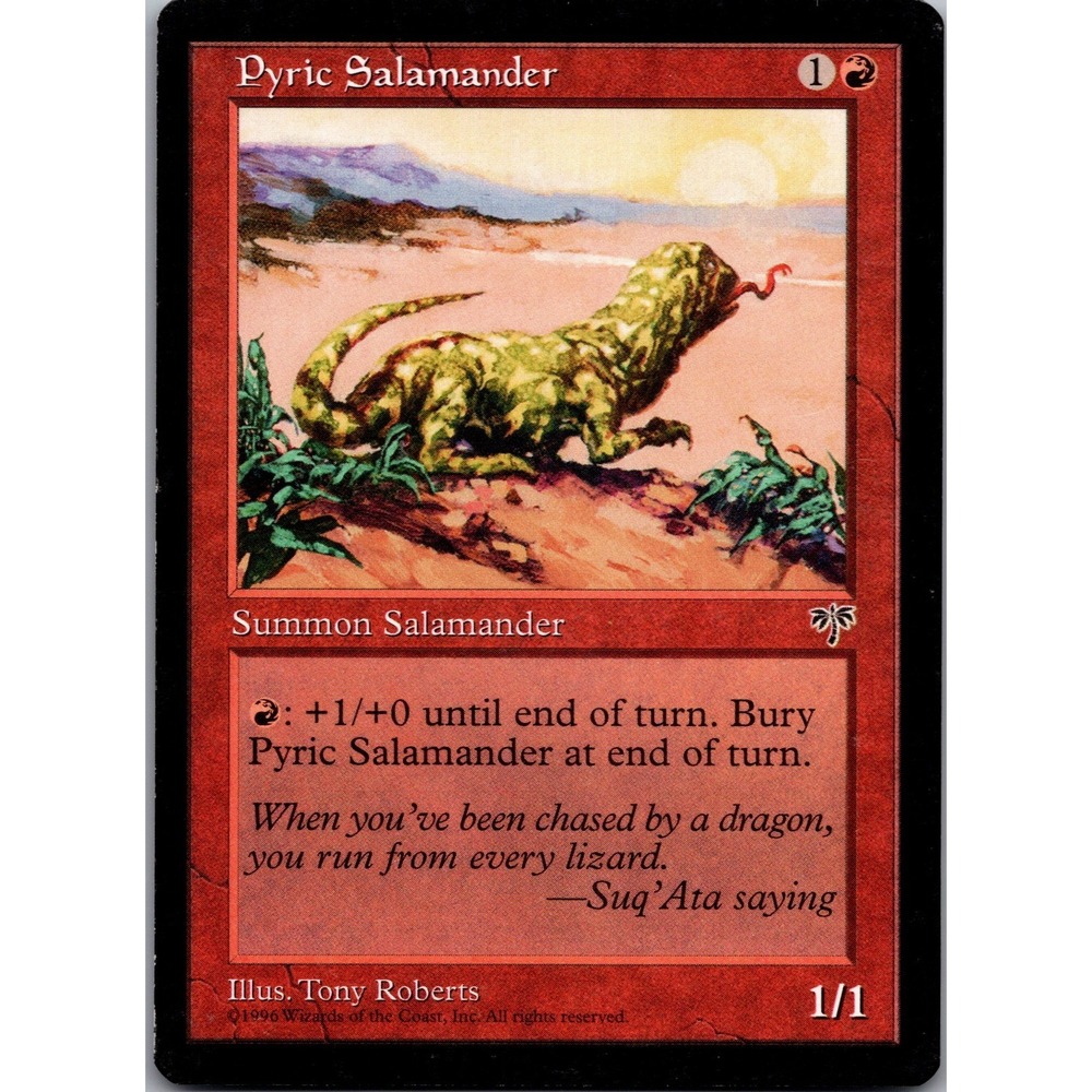 Pyric Salamander MTG Mirage Common LP Tony Roberts Red Magic Card 1996